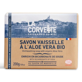 Savon Solide Vaisselle au Bicarbonate & Aloe Vera Bio - 200g - La Corvette