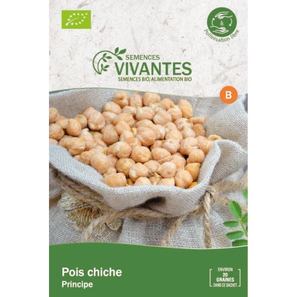 Graines de Pois Chiche Bio (Principe) - Sachet de 20 graines à planter - Semences Vivantes