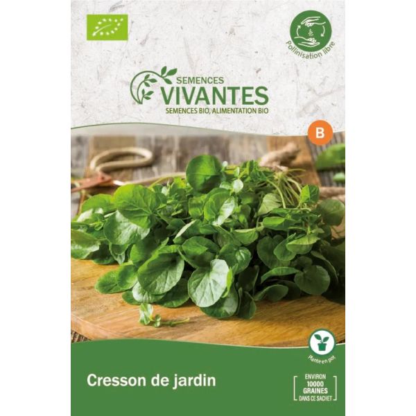 Graines de Cresson de Jardin Bio - Sachet de 1000 graines à planter - Semences Vivantes