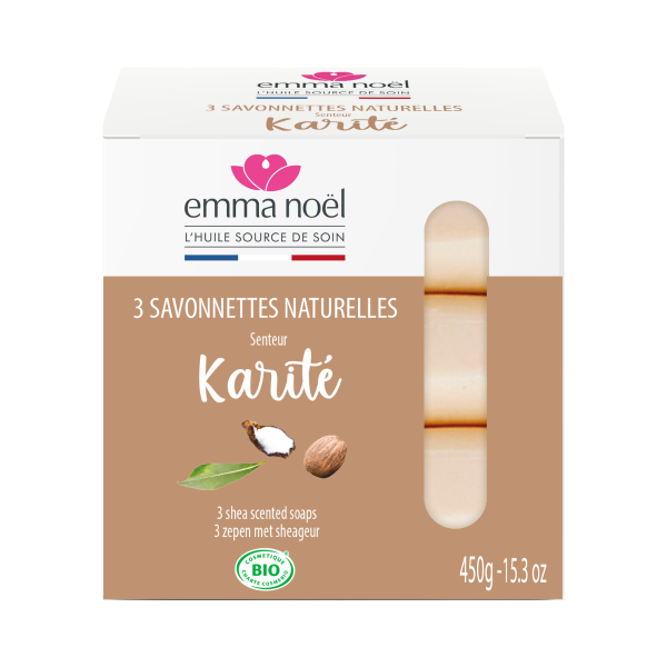 Savon au Beurre de Karité Bio - Lot de 3 - 450g - Emma Nöel