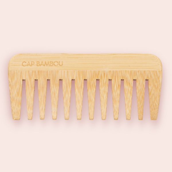 Peigne à dents larges en Bambou - Cheveux crépus, bouclés, frisés, ondulés - CAP BAMBOU