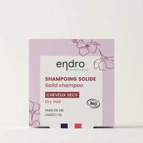 Shampoing Solide Bio pour Cheveux secs - Argile rose, Huile de lin & tournesol - 85g - Endro