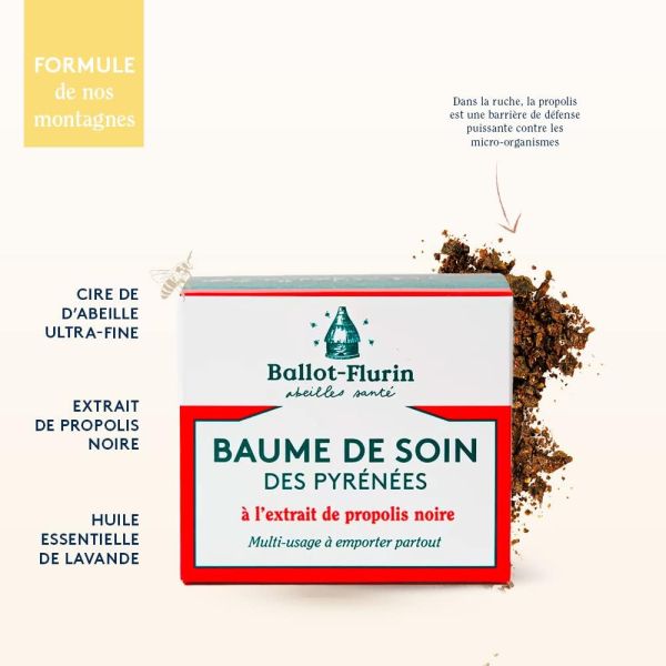 Baume de Soin des Pyrénées Bio - Propolis Noire - 30 ml - Ballot-Flurin