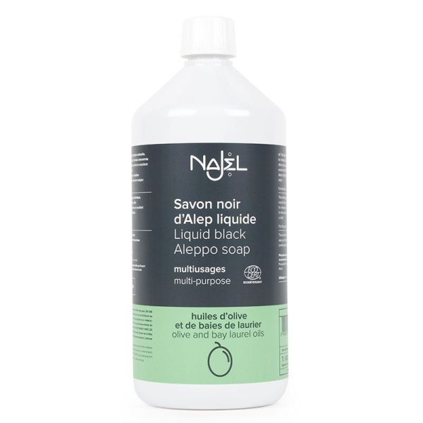 Savon Noir d'Alep liquide multi-usages - Huile d'Olive et Laurier - 1L - Najel