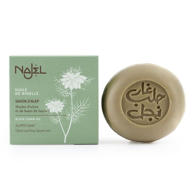 Savon d'Alep à l'Huile de Nigelle - Visage, corps et cheveux - 100g - Najel