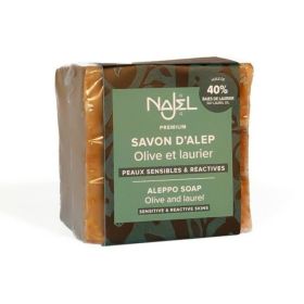 Savon d'Alep avec 40% de Laurier - Visage, Corps et Cheveux - 185g - Najel