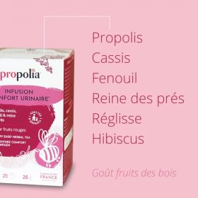 Infusion Confort Urinaire Bio - Propolis, Cassis, Fenouil, Reine des Près - Propolia