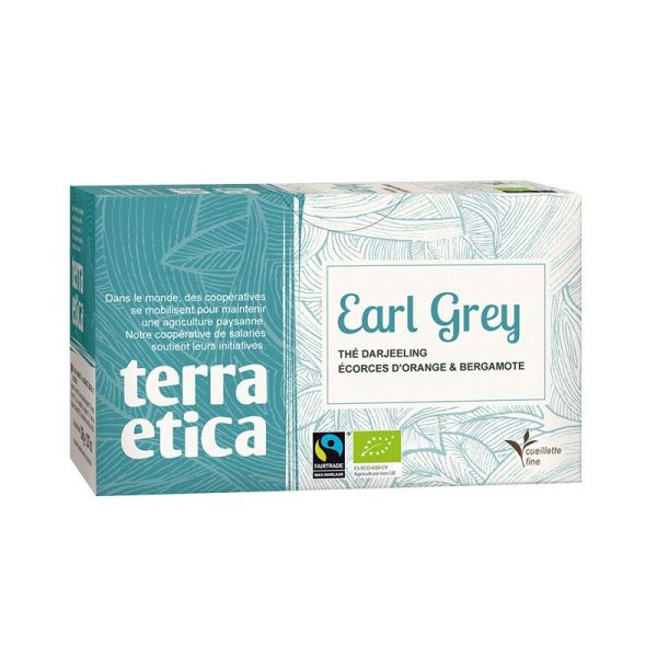 Early Grey - Thé Noir Bio Darjeeling, Orange & Bergamote - 20 sachets - Terra Etica