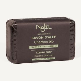 Savon d'Alep au Charbon Actif végétal Bio Purifiant pour Visage & Corps - Najel