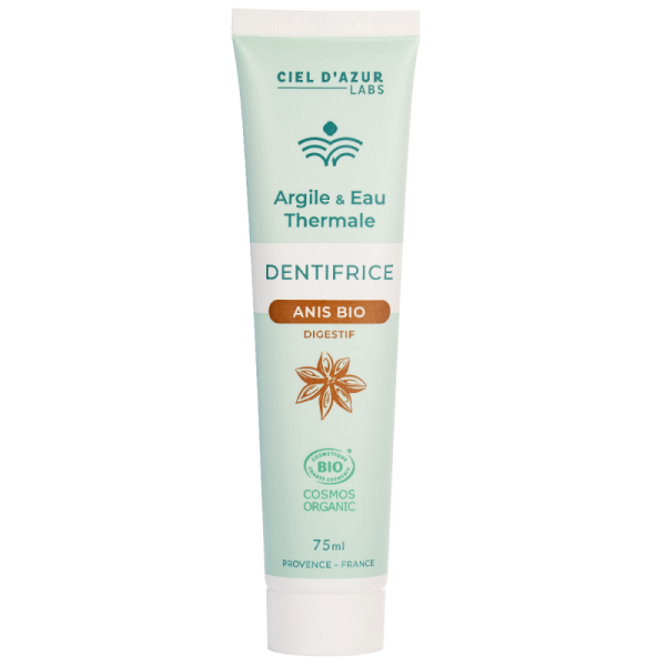 Dentifrice Argile Blanche, Eau Thermale & Anis Etoilé Bio - 75 ml - Argile & Eau Thermale
