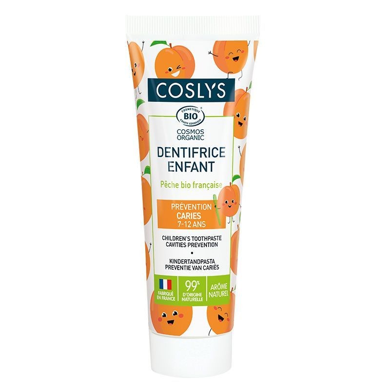 Dentifrice enfant Pêche Bio - Sans Fluor - 50ml - Coslys