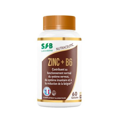 Zinc Bisglycinate + Vitamine B6 - 60 Gélules - Immunité & Soin peau - SFB Laboratoires