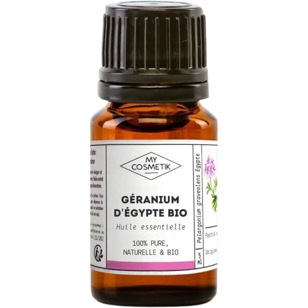 Huile Essentielle Géranium Rosat d'Égypte Bio - Peau & Anti-âge - 10 ml - MyCosmetik