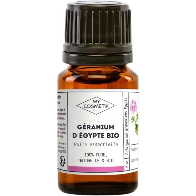 Huile Essentielle Géranium Rosat d'Égypte Bio - Peau & Anti-âge - 10 ml - MyCosmetik