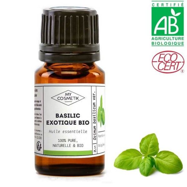 Huile essentielle de Basilic exotique BIO (AB) complète 10 ml - MyCosmetik