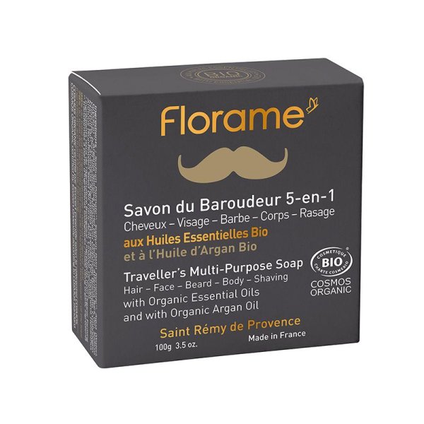 Savon du Baroudeur Bio 5 en 1 - Peau, visage et cheveux - 100g - Florame