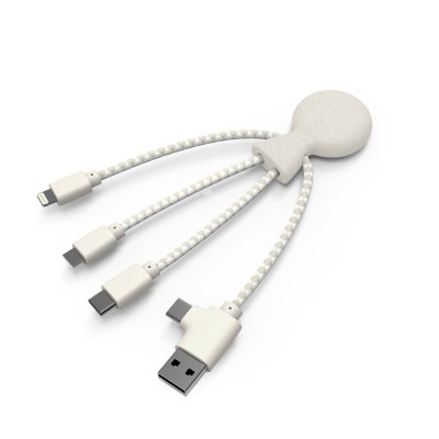 Mr Bio Short Blanc Blé (Wheat) - Câble multi-connecteurs - éco-friendly - Xoopar