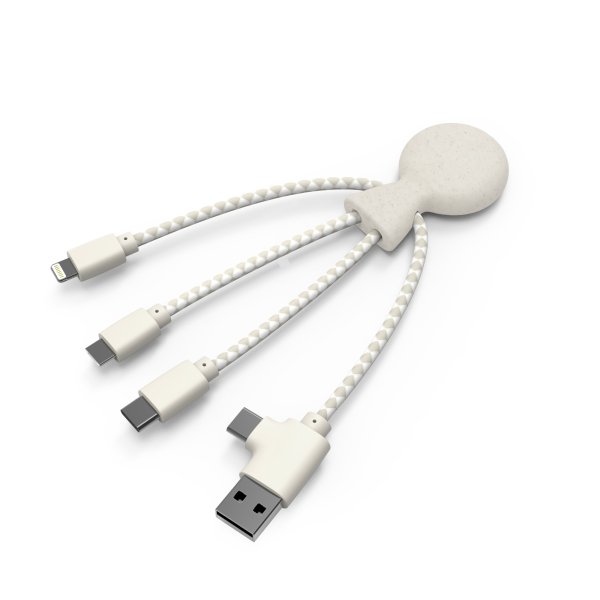 Mr Bio Short Blanc Blé (Wheat) - Câble multi-connecteurs - éco-friendly - Xoopar