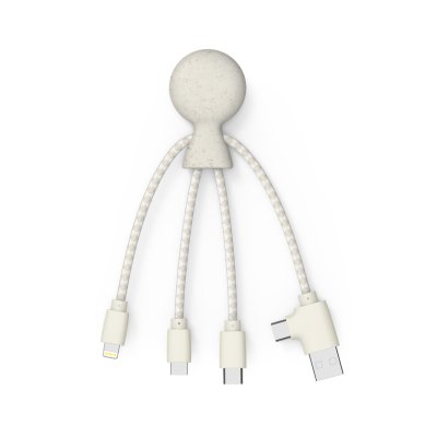 Mr Bio Short Blanc Blé (Wheat) - Câble multi-connecteurs - éco-friendly - Xoopar