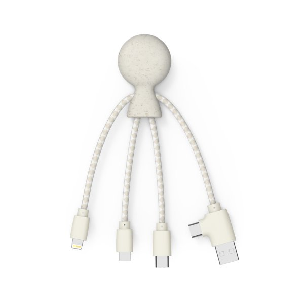 Mr Bio Short Blanc Blé (Wheat) - Câble multi-connecteurs - éco-friendly - Xoopar