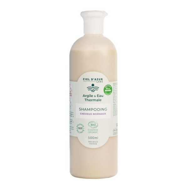 Shampoing Cheveux Normaux Certifié Bio - 500ml - Argile & Eau Thermale