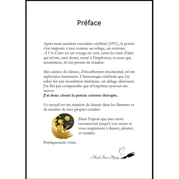 À Vos Cœurs - Recueil de poèmes et pensées - Mylène Jules - Ed. La Perle Noire