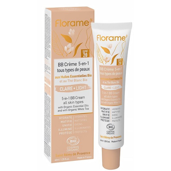 BB Crème 5-en-1 Bio - Teinte Claire (SPF 20) – 40 ml – Florame