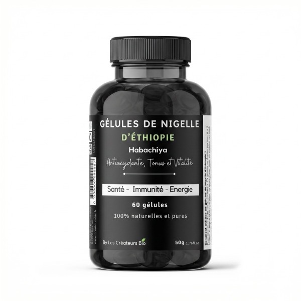 60 Capsules d'Huile de Graine de Nigelle d'Éthiopie (Habachia) - 41g - Les Créateurs Bio