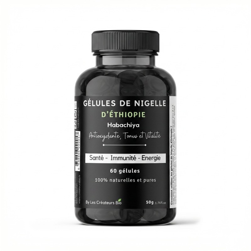 60 Capsules d'Huile de Graine de Nigelle d'Éthiopie (Habachia) - 41g - Les Créateurs Bio
