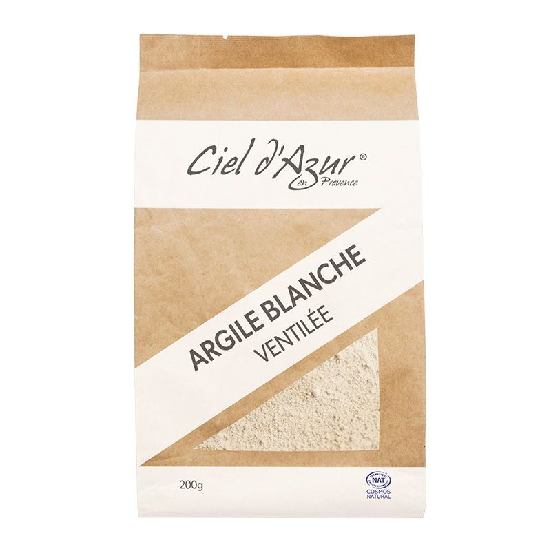 Argile Blanche ventilée en poudre - Visage, Corps & Cheveux - 200 g - Ciel d'Azur Labs