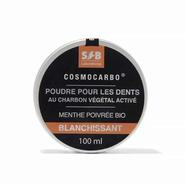 Poudre blanchissante pour les dents - Charbon Actif Coco - HE Menthe poivrée - 100 ml - SFB Laboratoires