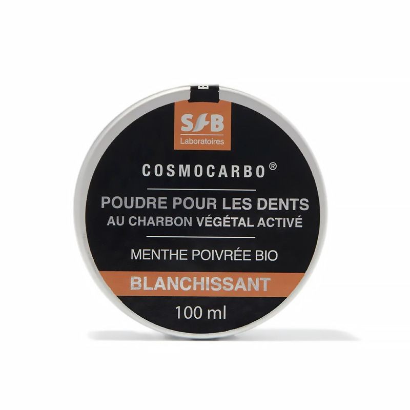 Poudre blanchissante pour les dents - Charbon Actif Coco - HE Menthe poivrée - 100 ml - SFB Laboratoires