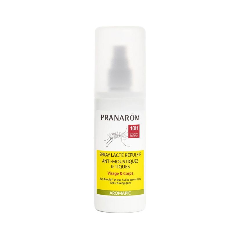 Spray lacté anti-moustiques et tiques - format Familial - 100 ml - Pranarôm