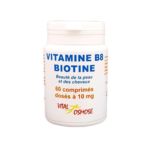 Vitamine B8 Biotine - 60 comprimés - Vital Osmose