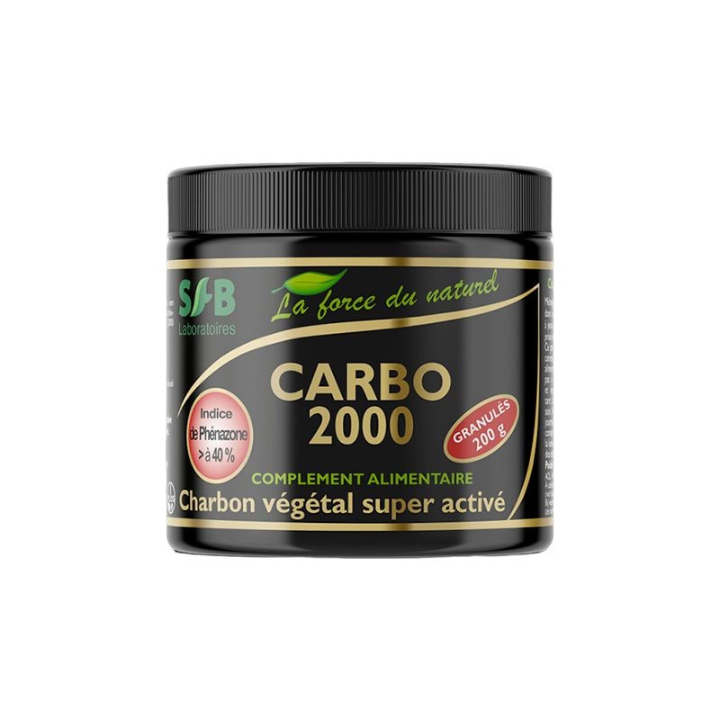 Charbon Végétal Super Activé en Granulés - 200g - SFB Laboratoires
