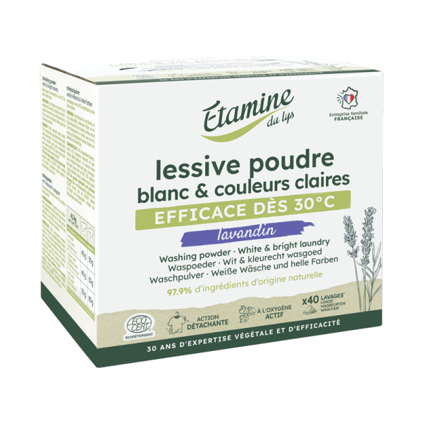 Lessive Poudre Lavandin 2kg - Blanc & couleurs - Etamine du Lys