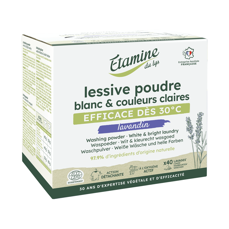Lessive Poudre Lavandin 2kg - Blanc & couleurs - Etamine du Lys