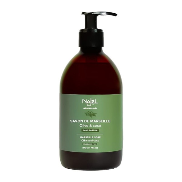 Savon de Marseille Liquide Bio 500 ml Najel - Visage, Mains, Corps