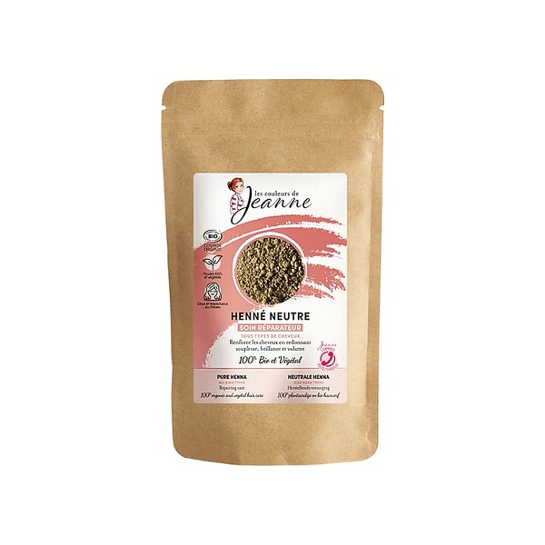 Henné Neutre Bio en poudre - Gaine et fortifie les cheveux - 100 g - Les Couleurs de Jeanne