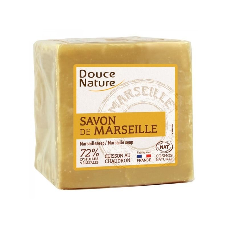 Savon de Marseille 72% d'Huile d'Olive & hypoallergénique - 100% Naturel - Blanc - 300g - Douce Nature