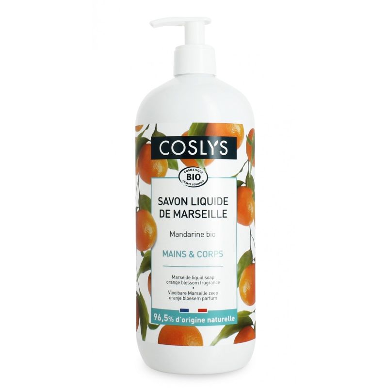 Savon Liquide de Marseille Mandarine Bio - 1L - Coslys