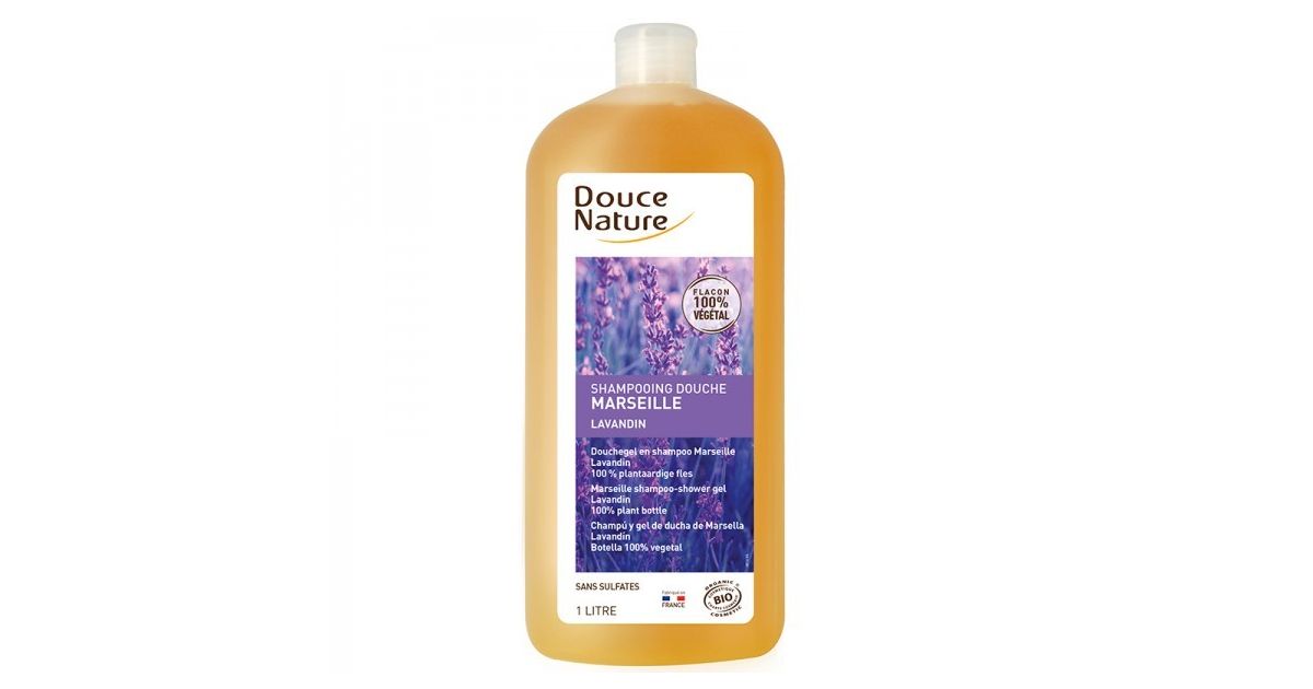 Shampoing Douche au Savon de Marseille Bio Lavandin 1L Douce Nature