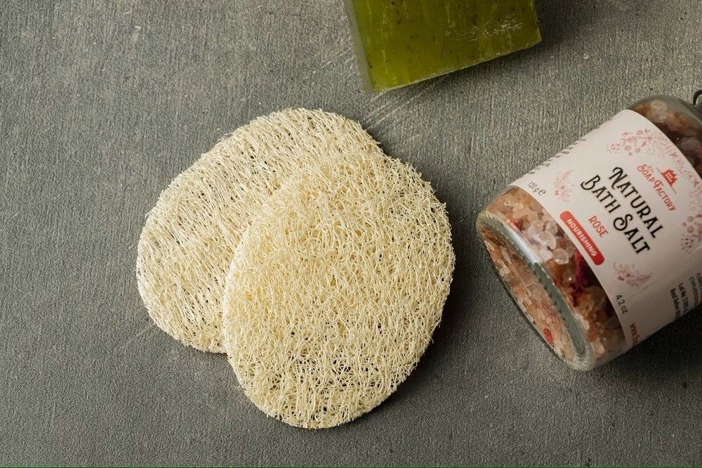 Lot De 3 Disques Exfoliants En Loofah Naturel - Pour Gommage Anti-cellulite